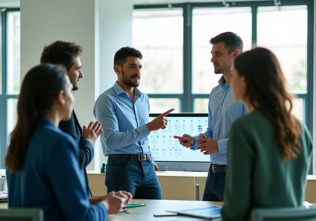 Team HR collaborativo in un ufficio moderno e luminoso